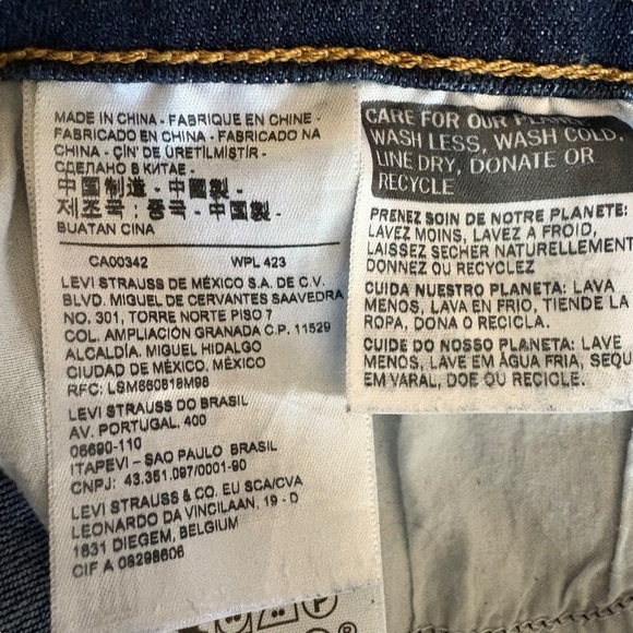 Levi's 724 High Rise Straight Leg Jeans Size 28 Dark Blue Denim - Picture 11 of 16